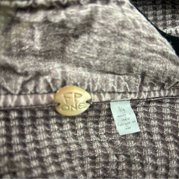 FP One Waffle Knit Scout Thermal Button-Up Shirt Jacket Large - Picture 3 of 5
